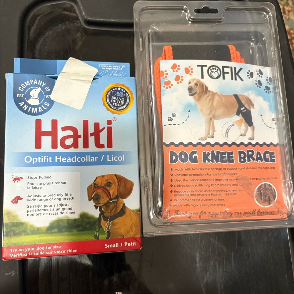 NEW Halti Optifit Headcollar SMALL and Tofik Dog Knee Brace small